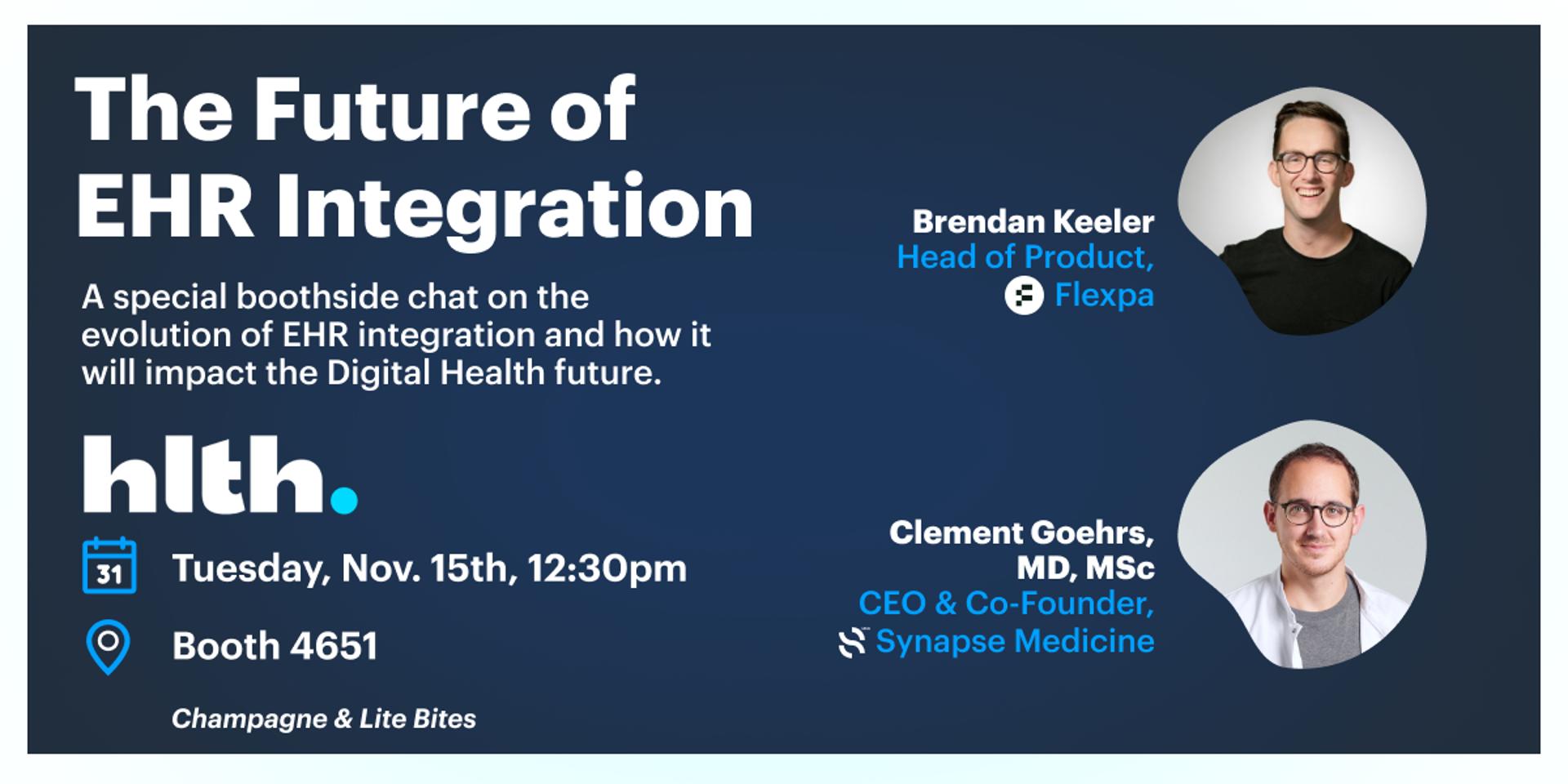 Cover Image for HLTH Boothside Chat: The Future of EHR Integration - hosted by Synapse Medicine
