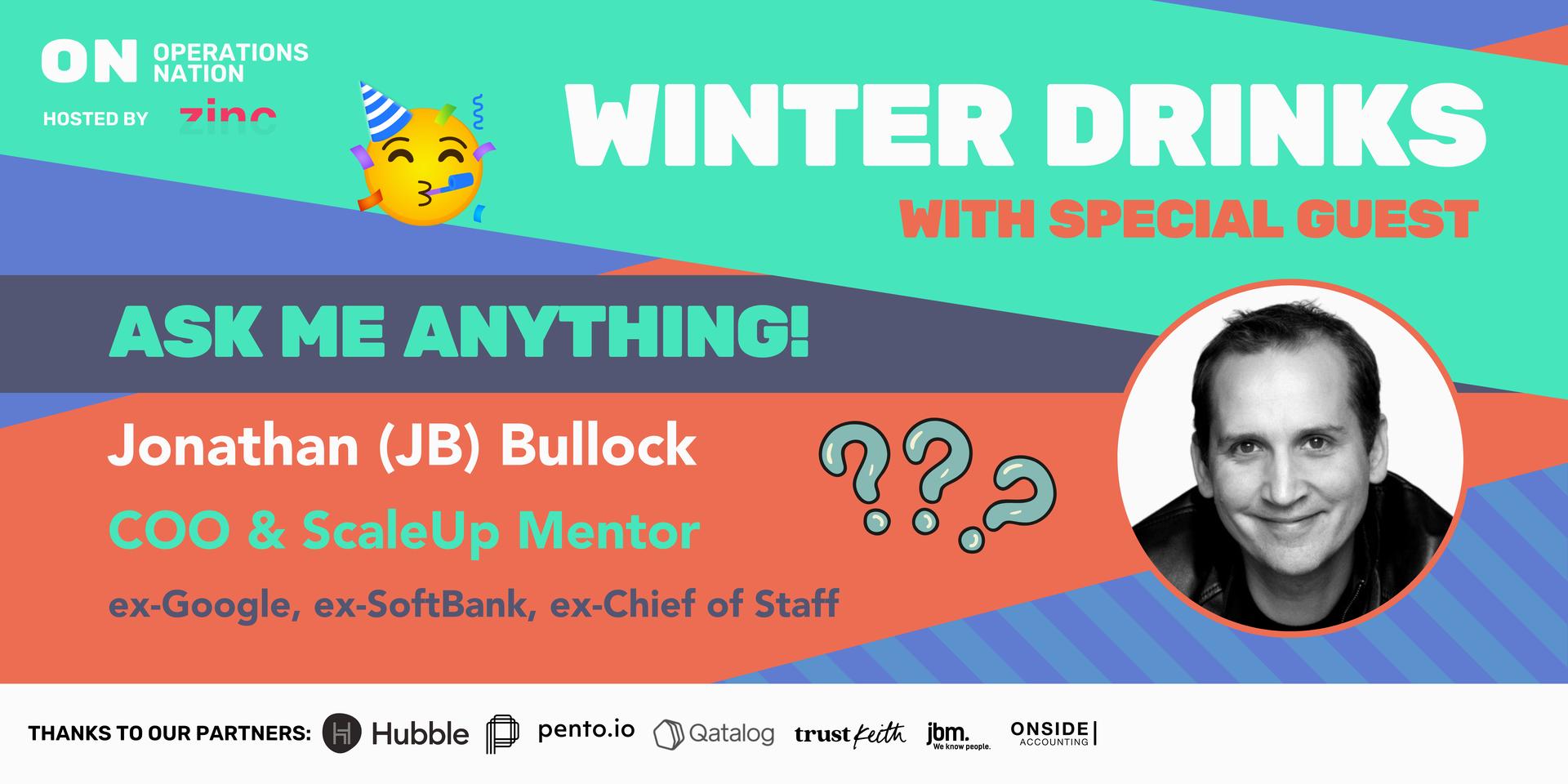 Cover Image for Winter Drinks with Special Guest Jonathan Bullock 🍻