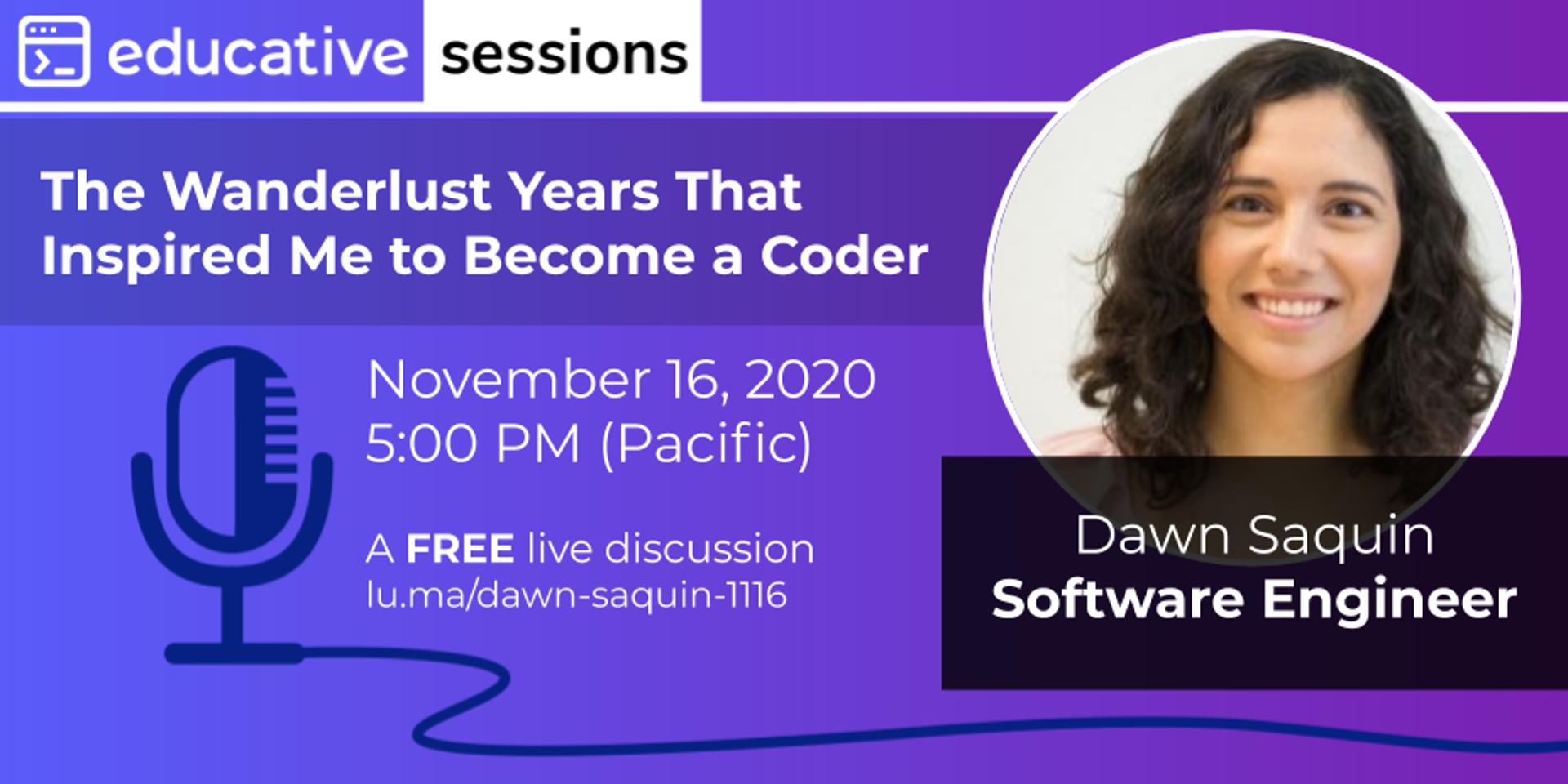 Cover Image for "The Wanderlust Years That Inspired Me to Become a Coder" with Dawn Saquin of Wicket Labs