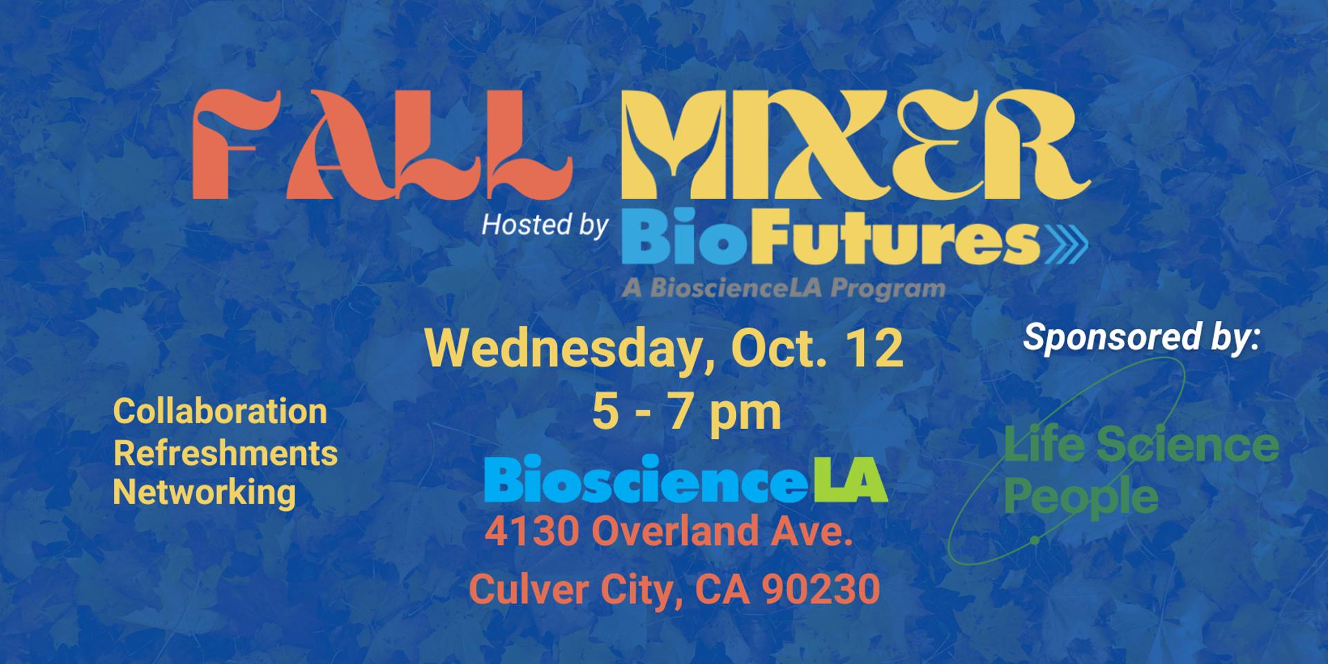 Cover Image for Fall Mixer Hosted by BioFutures Sponsored by Life Science People
