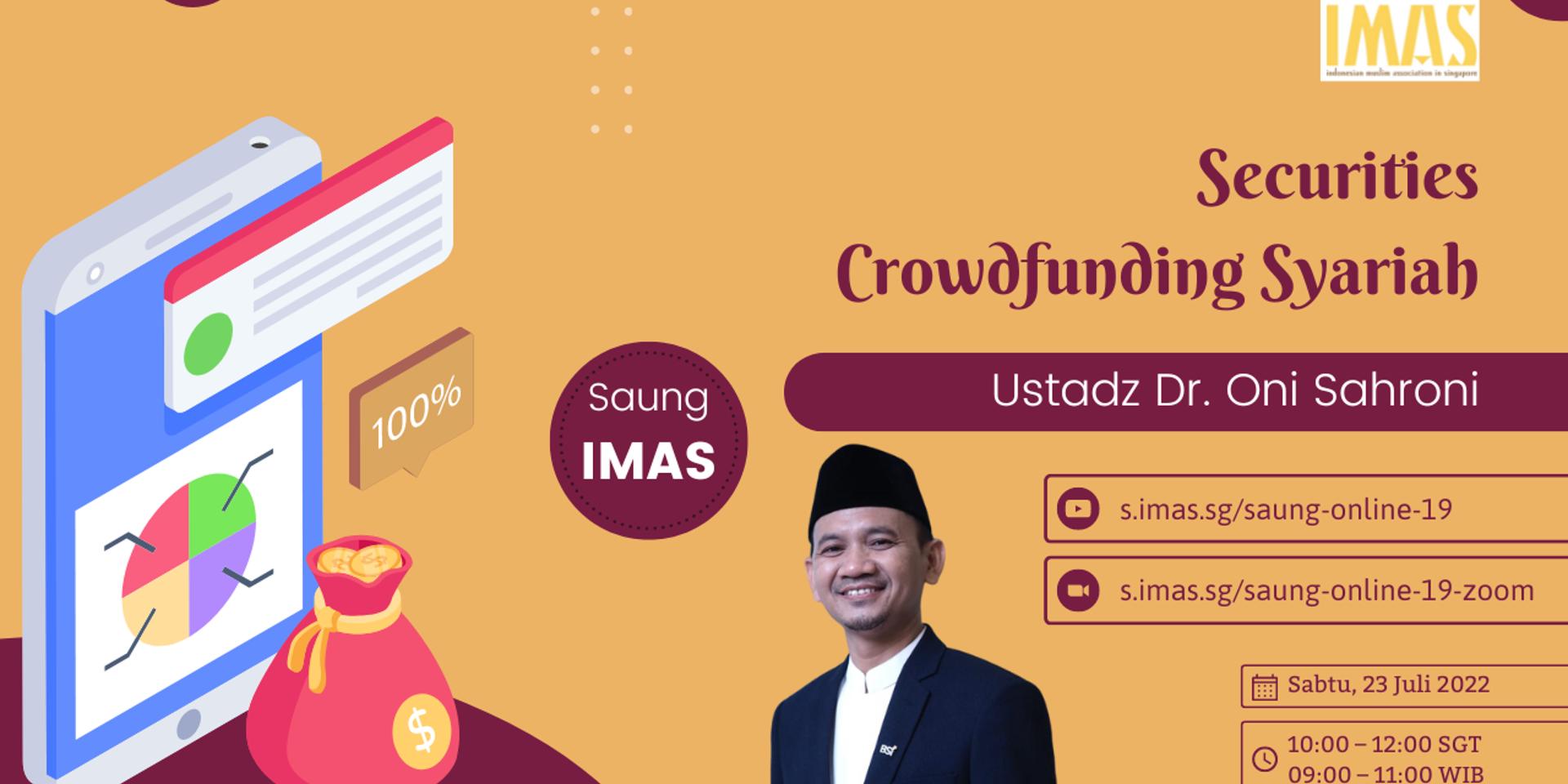 Cover Image for Saung Istiqamah Online IMAS #19 bersama Ustadz Dr. Oni Sahroni: Securities Crowdfunding Syariah