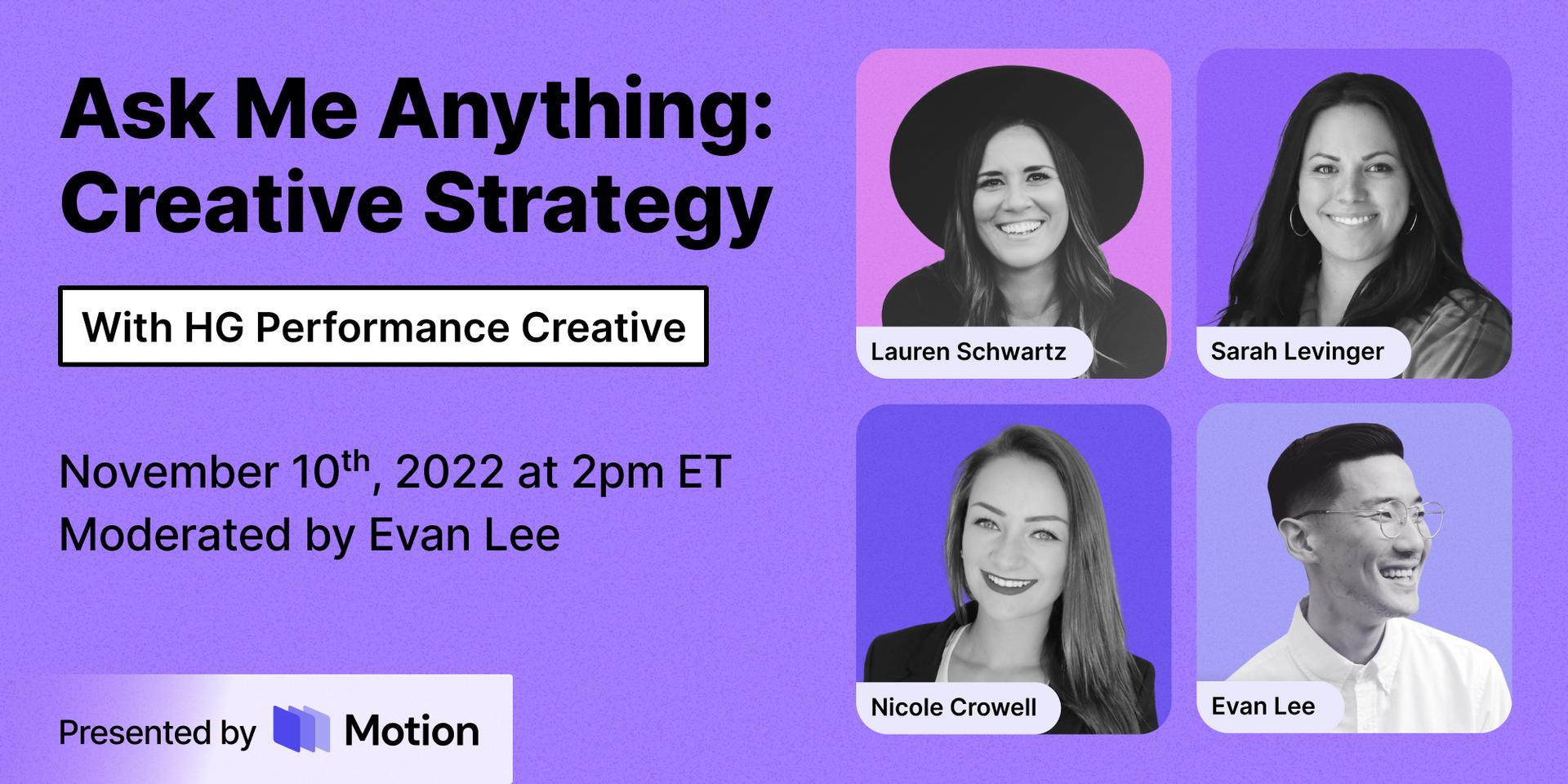 Cover Image for Ask Me Anything: Creative Strategy with HG Performance Creative