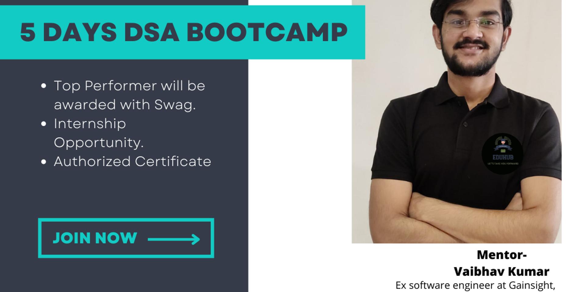 Cover Image for 5 Days DSA Bootcamp by Vaibhav Kumar 