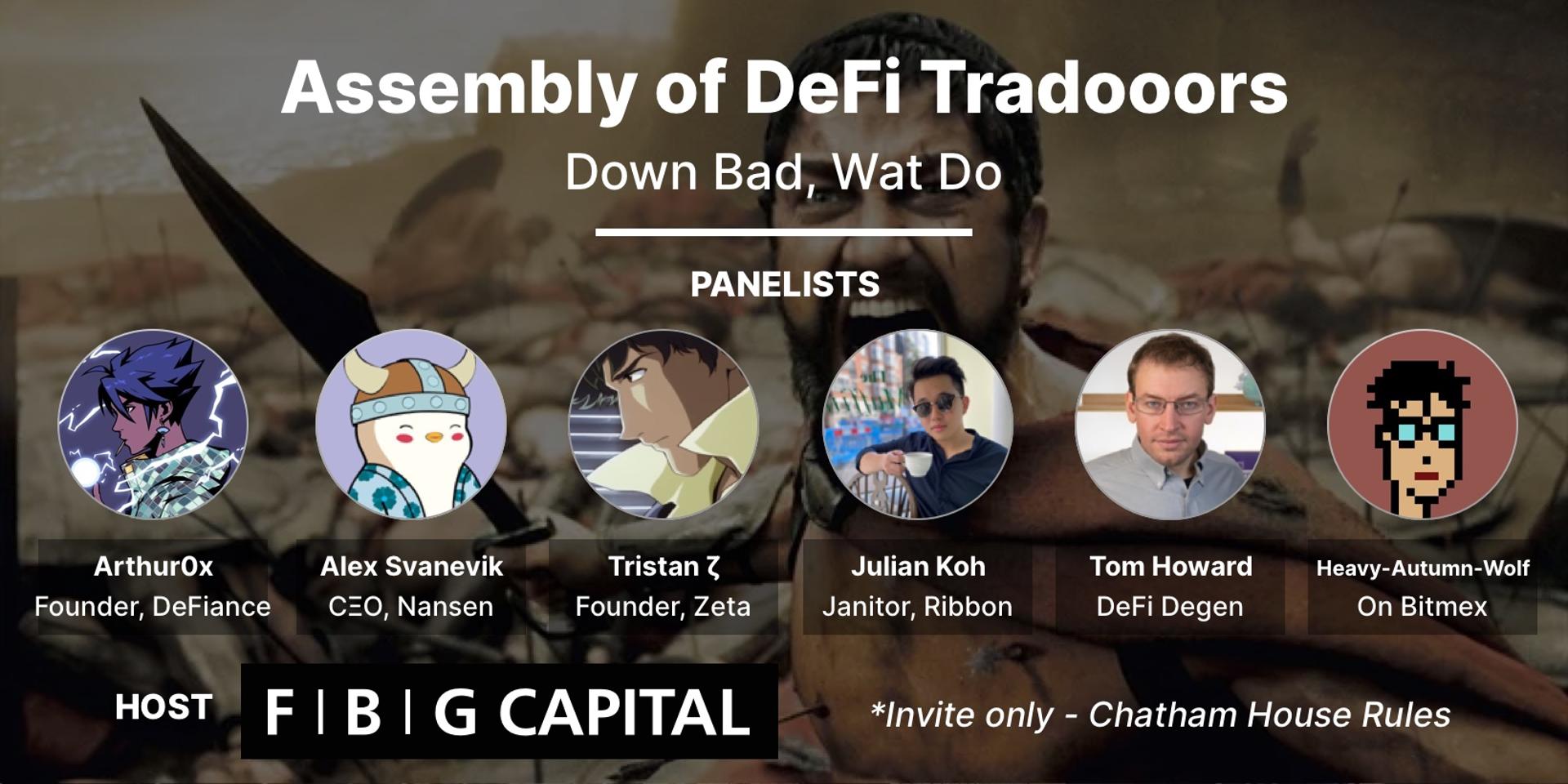 Cover Image for Assembly of DeFi Tradooors - down bad, wat do
