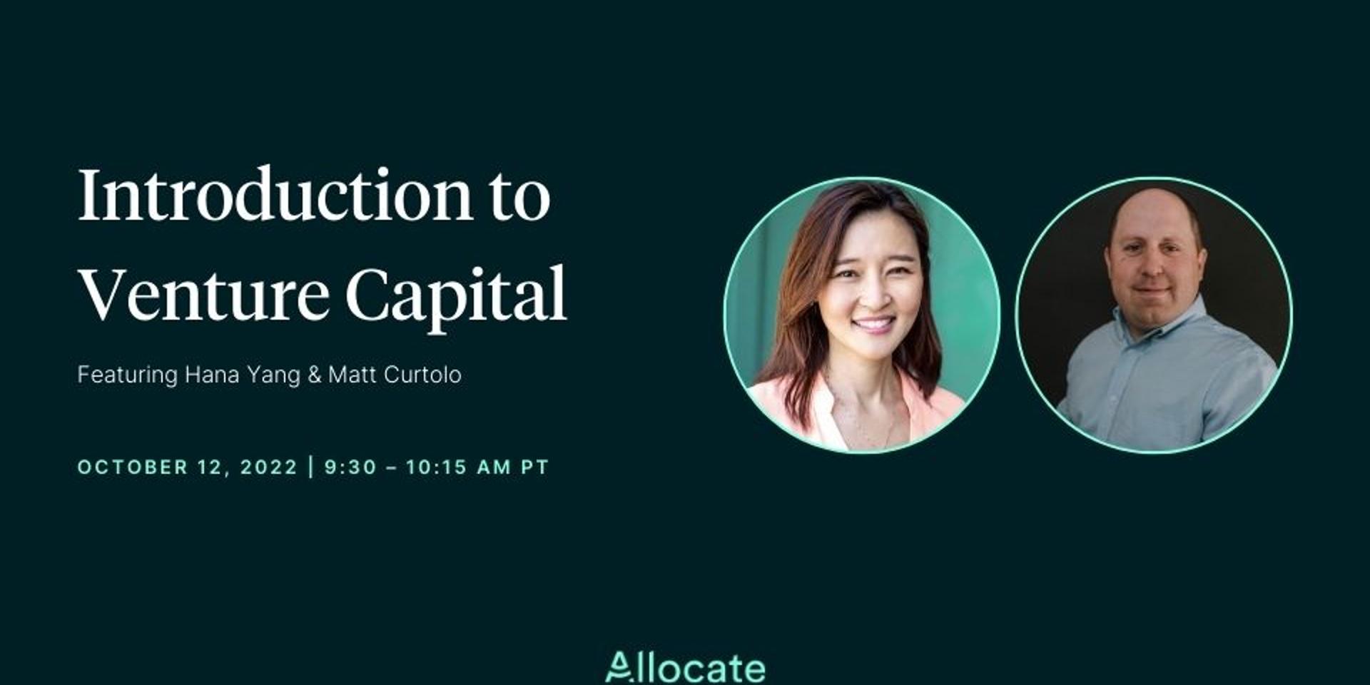 Cover Image for Allocate Webinar Venture 101 - Introduction to Venture Capital