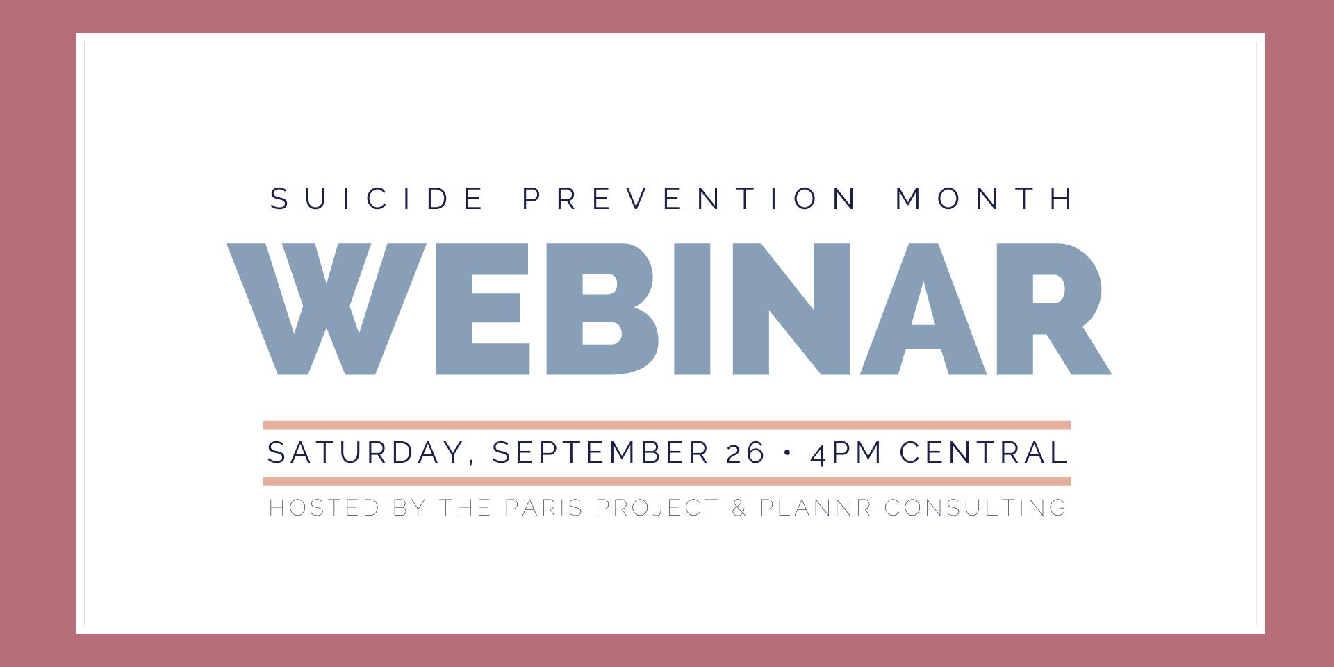 Cover Image for Suicide Prevention Month Webinar