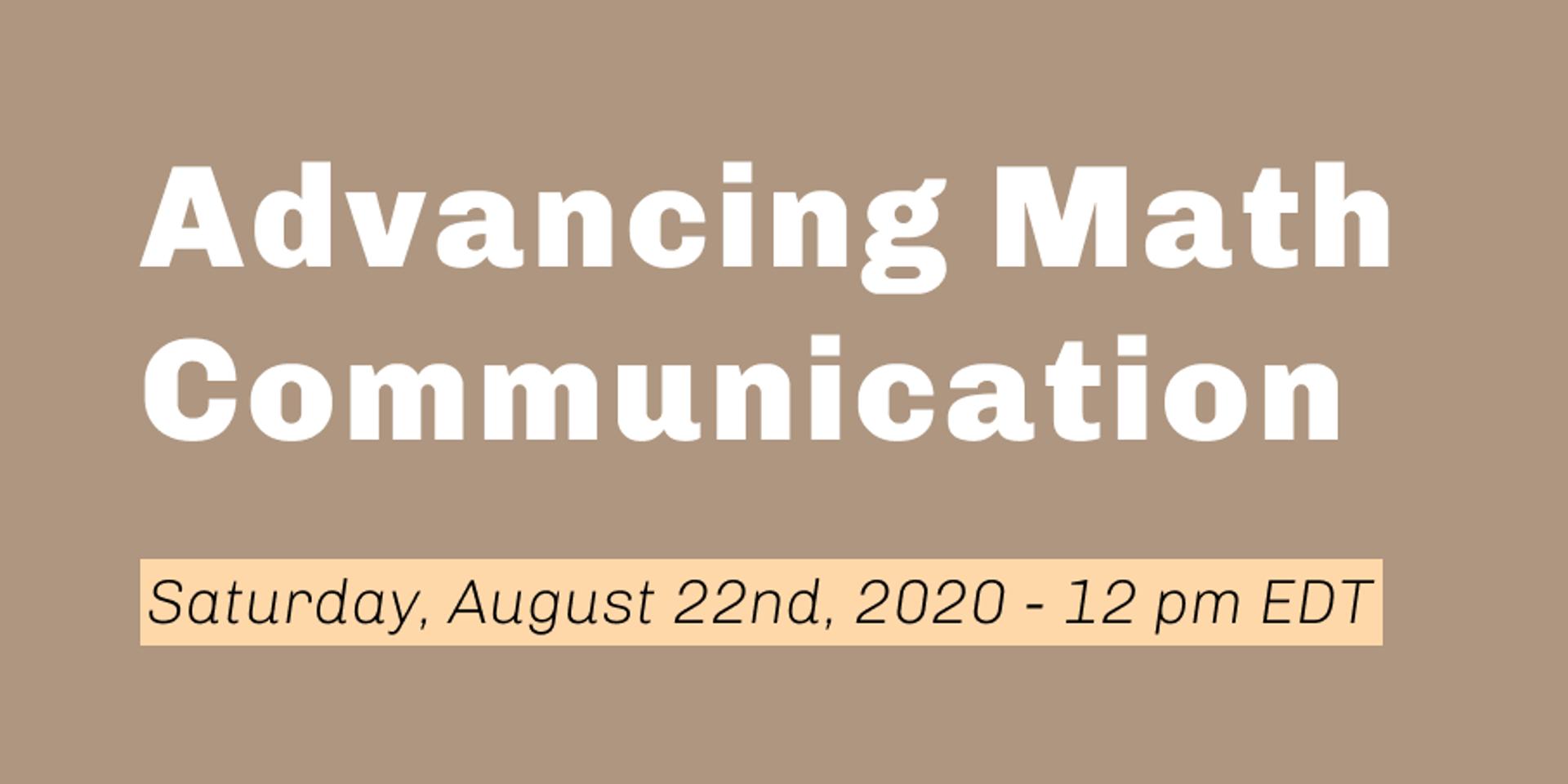 Cover Image for Advancing Mathematics Communication