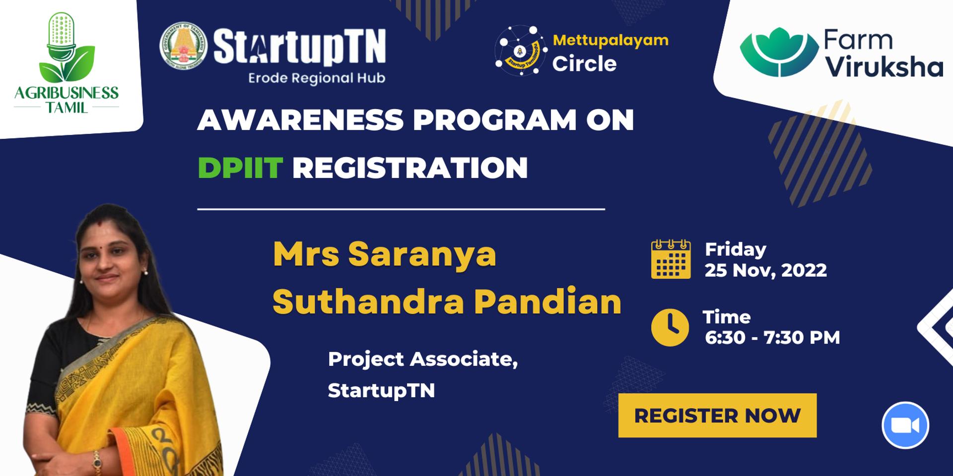 Cover Image for Awareness Program on DPIIT Registration