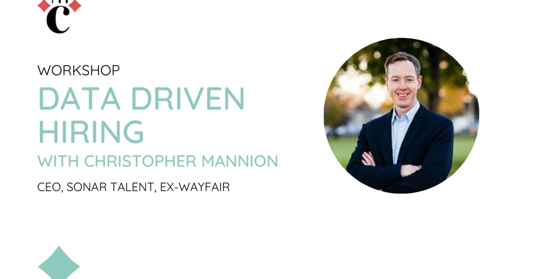 Cover Image for Workshop: Recruitment Analytics with Christopher Mannion, CEO, Sonar Talent, ex-Wayfair