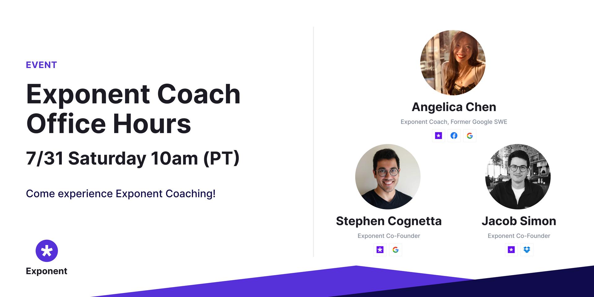 Cover Image for Exponent - Tech Interview Coaching Office Hours