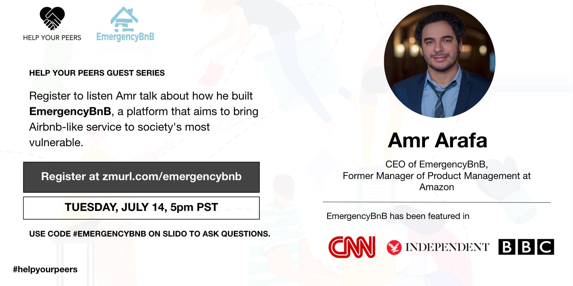 Cover Image for Help your Peers: Building EmergencyBnB with Amr Arafa 