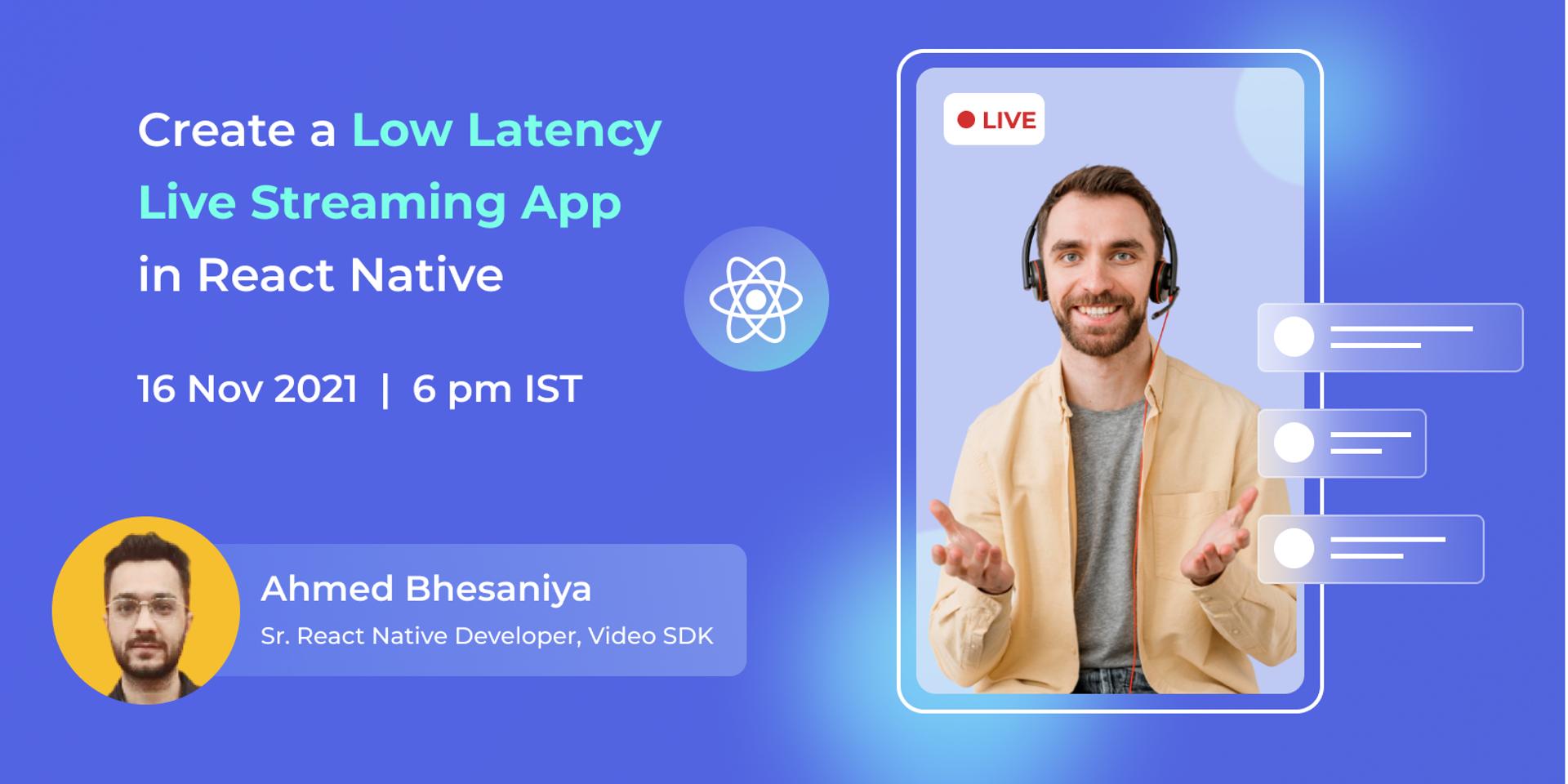 Cover Image for Create a Low Latency Live Streaming App in React Native⚛️ 
