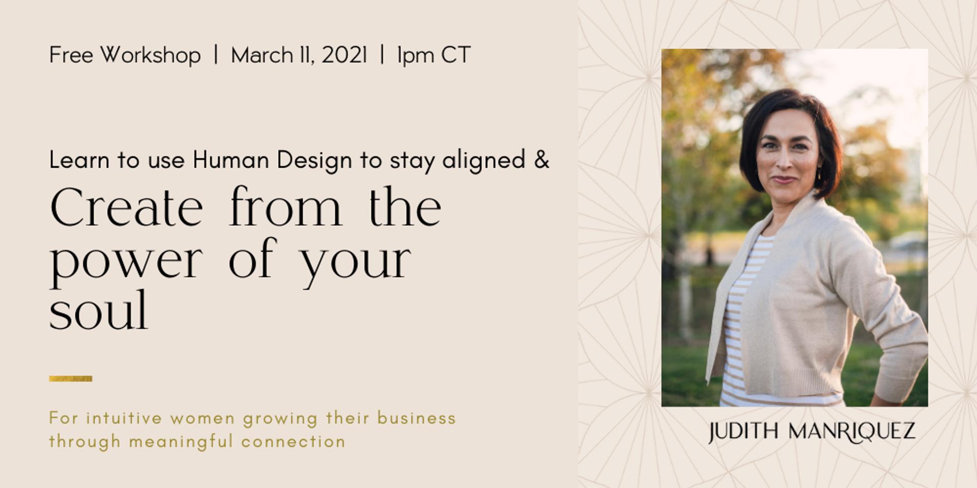 Cover Image for Create from the power of your soul with Human Design