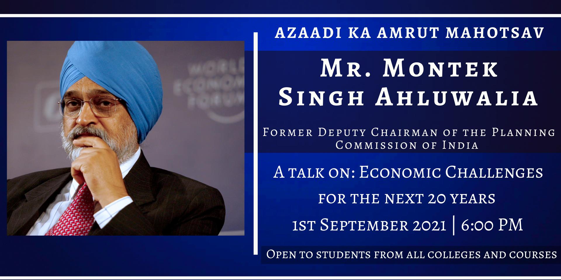 Cover Image for Azaadi Ka Amrut Mahotsav: A Lecture by Mr. Montek Singh Ahluwalia 