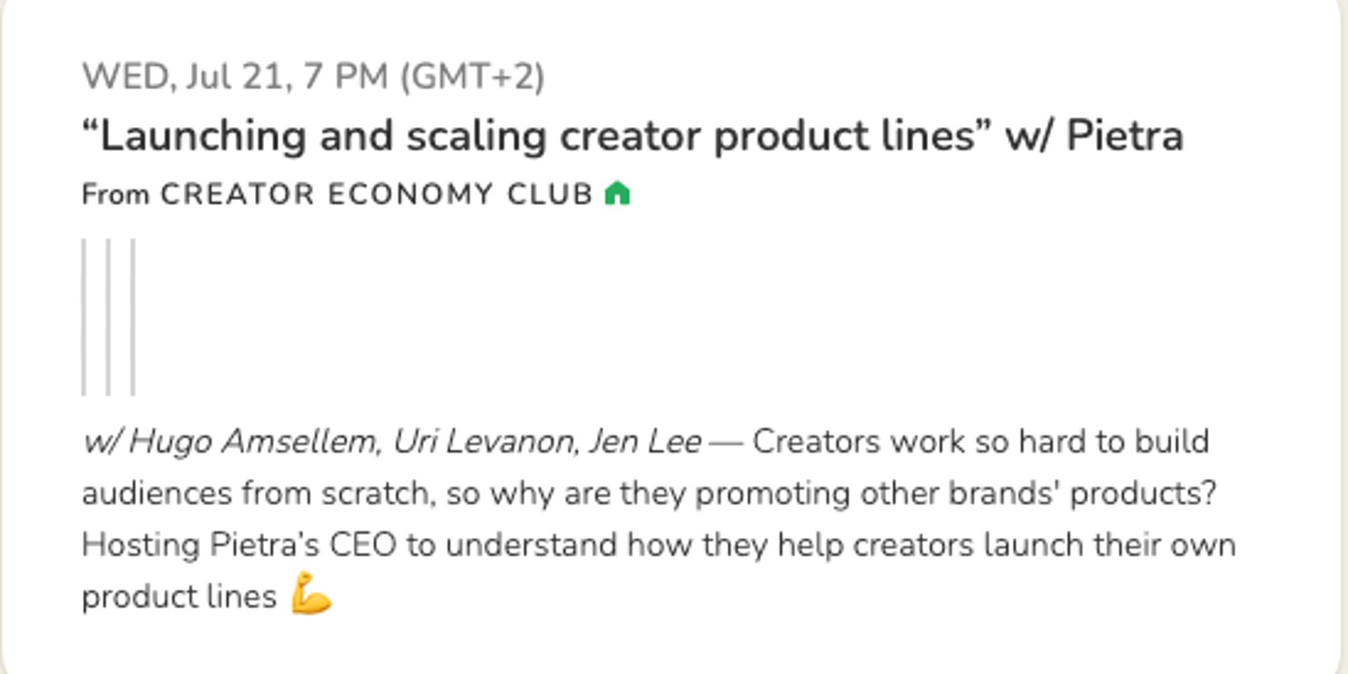 Cover Image for “Launching and scaling creator product lines” with Pietra's CEO