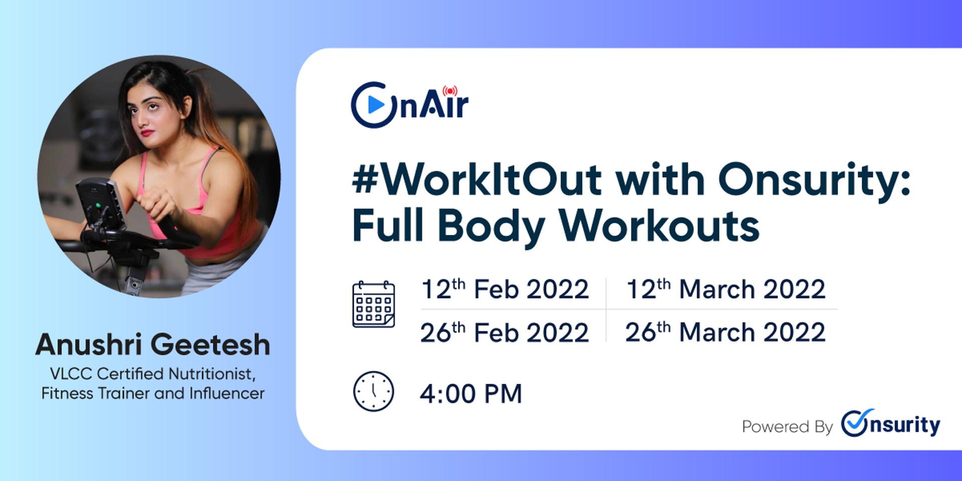 Cover Image for #WorkItOut with Onsurity: Full Body Workouts  

