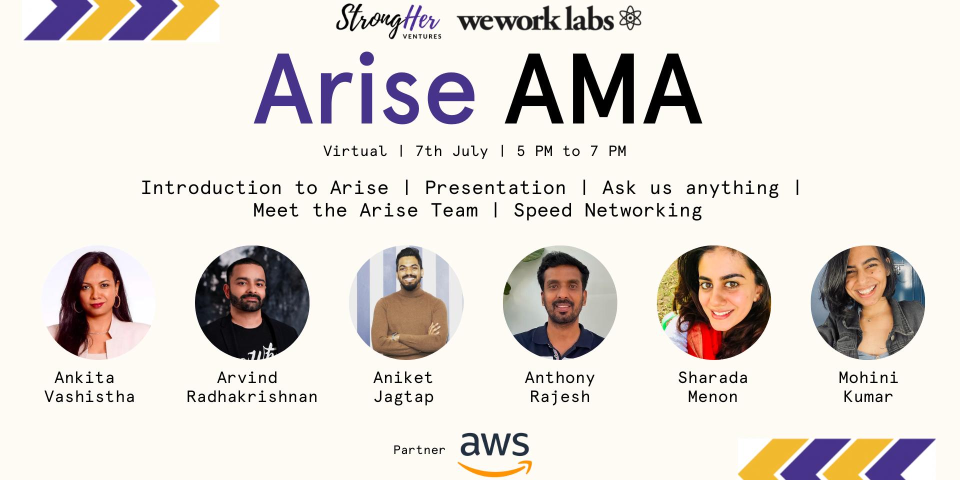 Cover Image for Arise AMA | StrongHer Ventures x WeWork Labs