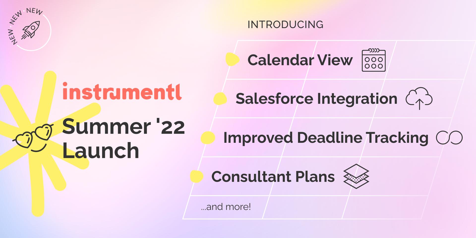 Cover Image for Summer '22 Launch  - Introducing Calendar View, Salesforce Integration, Consultant Plans, and more!