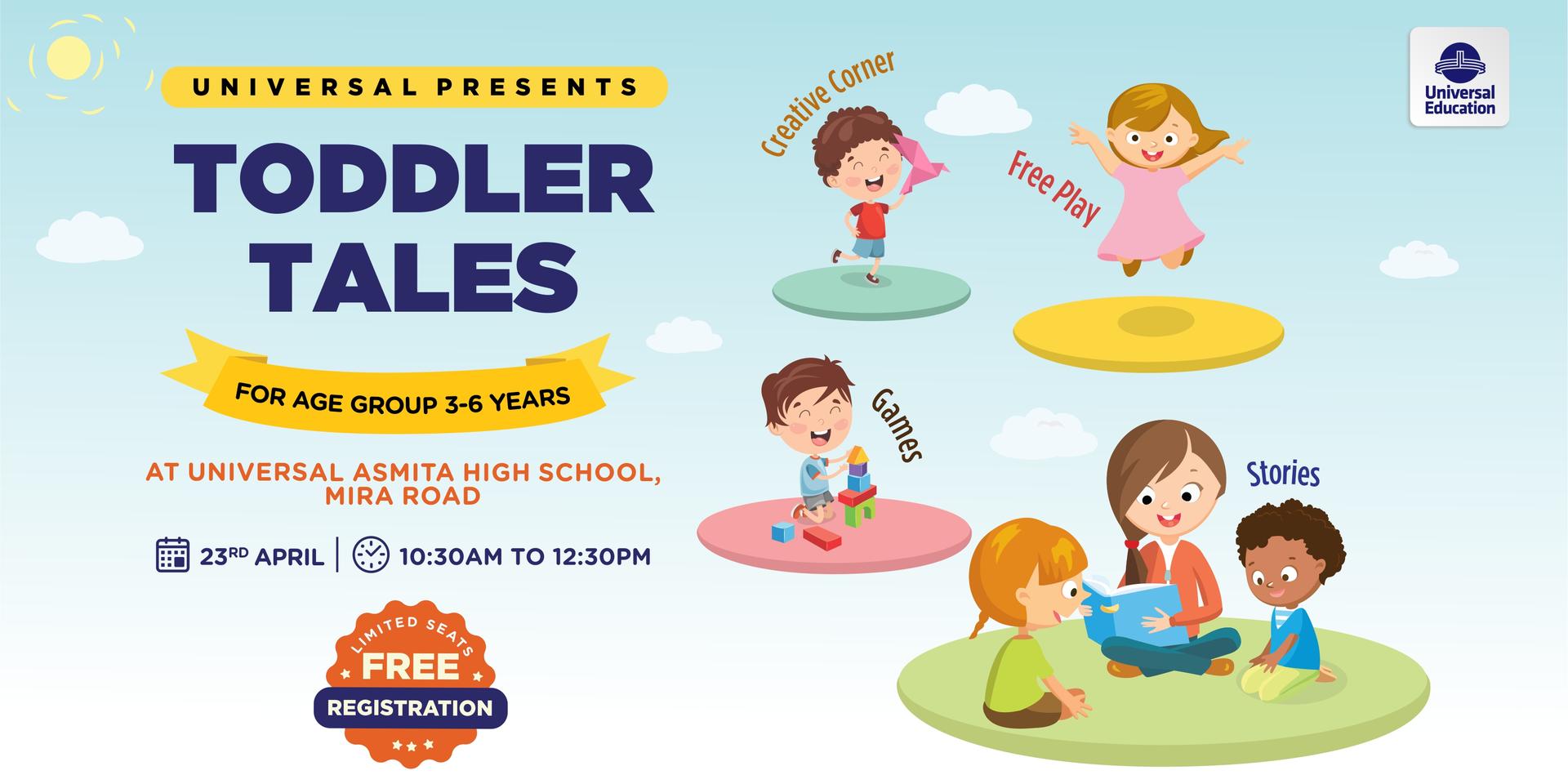 Cover Image for TODDLER TALES - A FUN-FILLED ACTIVITY DAY @ UNIVERSAL ASMITA HIGH SCHOOL, MIRA ROAD