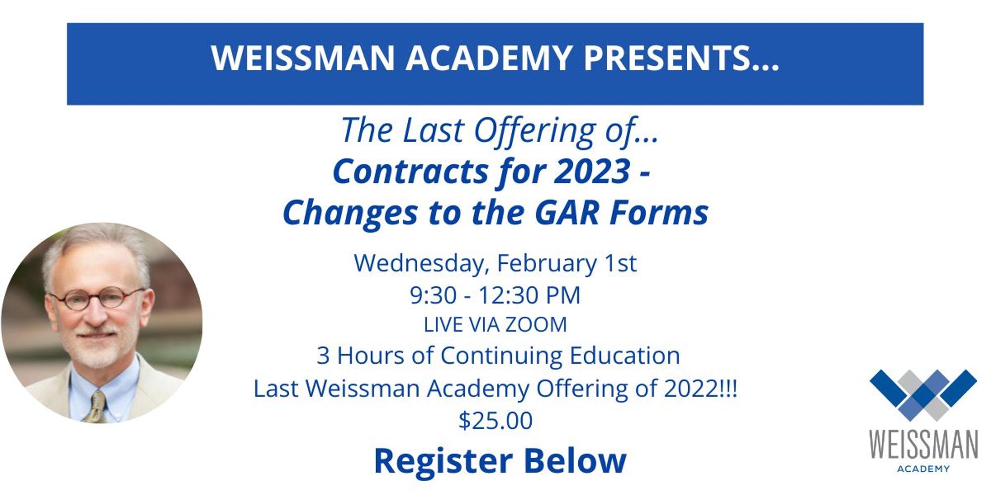 Contracts for 2023 - Changes to the GAR Forms · Zoom · Luma
