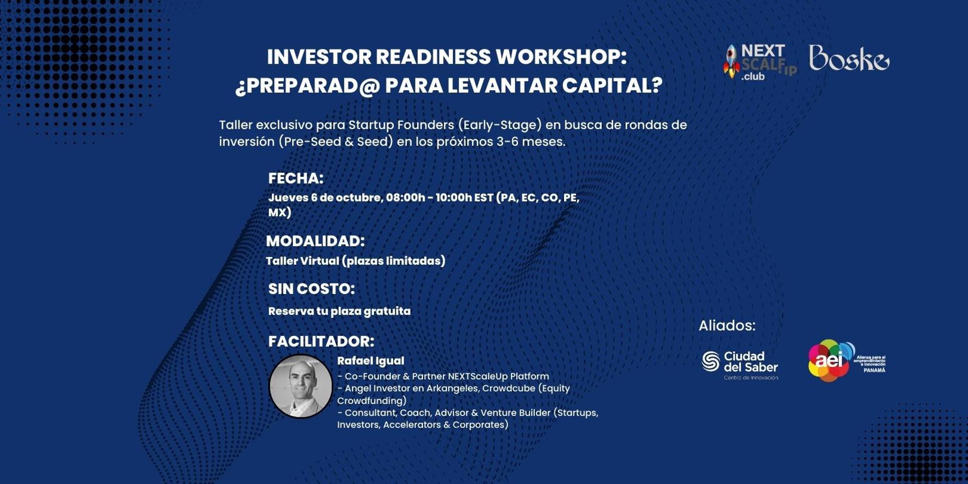 Cover Image for Investor Readiness Workshop: ¿preparad@ para levantar capital?